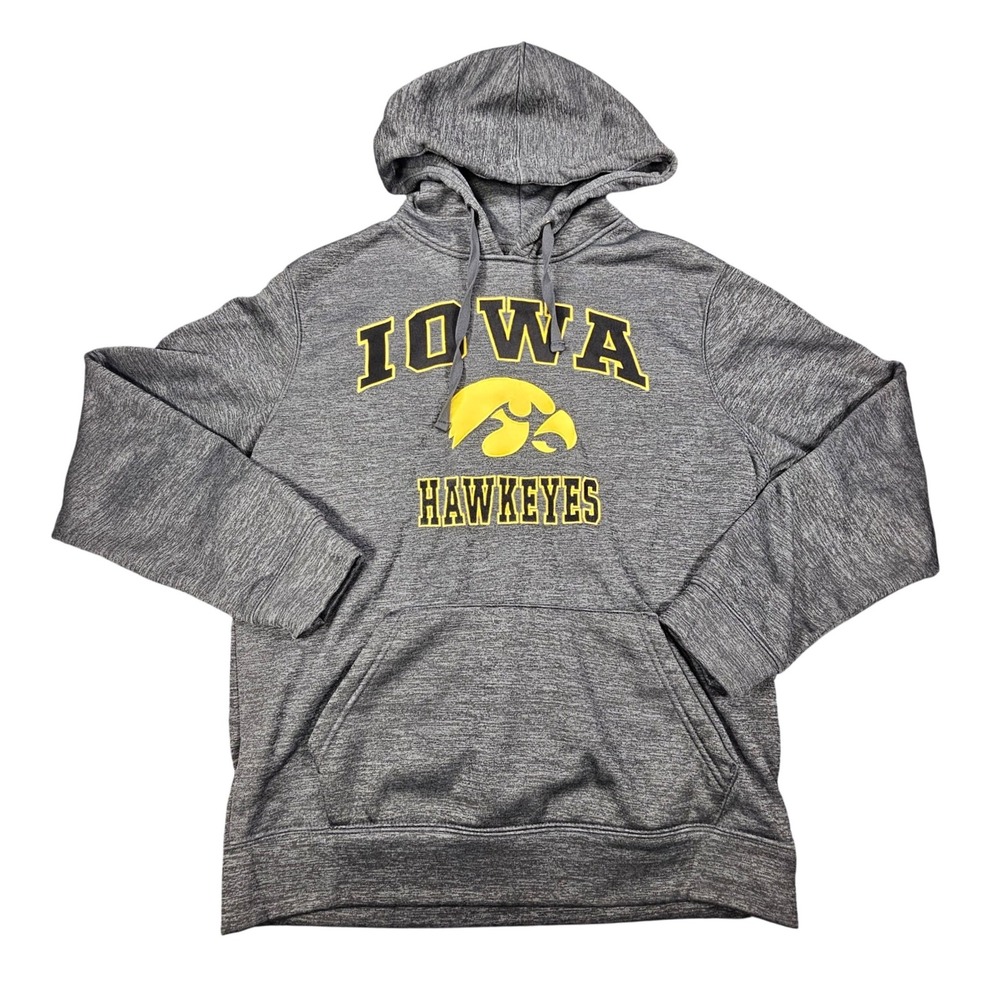 Colosseum Iowa Hawkeyes Hoodie Mens Medium Grey Heathered Performance Pullover